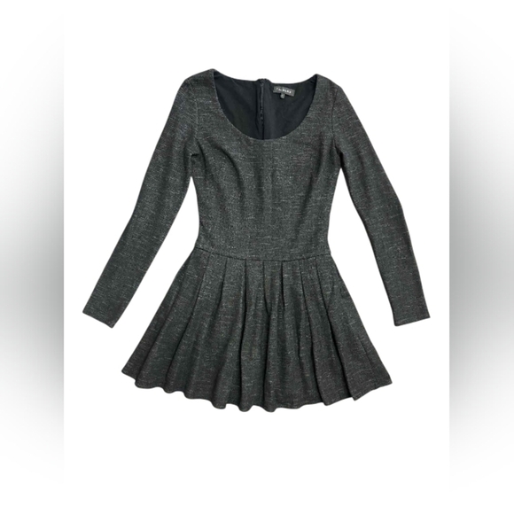 Talula Aritzia Longsleeve Dress Knit Black/White Salt And Peppered Size 6 - Picture 4 of 10